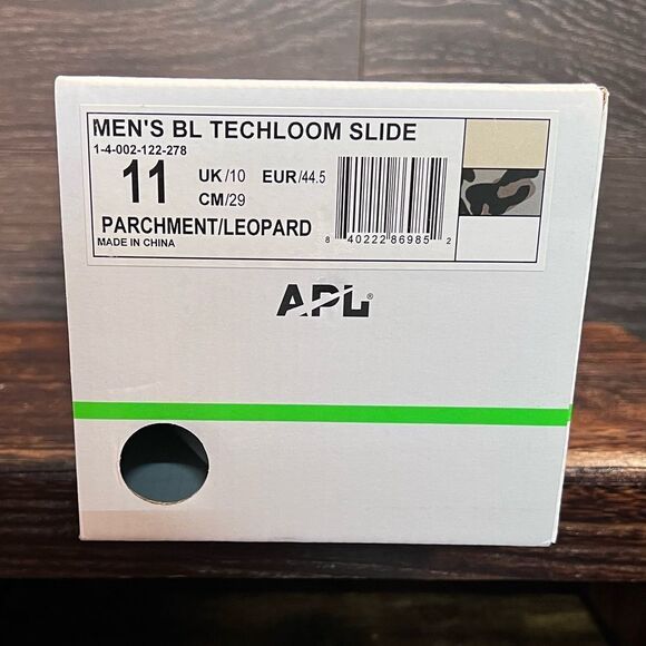 APL Big Logo  Parchment:Leopard Slide Sandals, Size 11. New in Box! - Picture 11 of 16